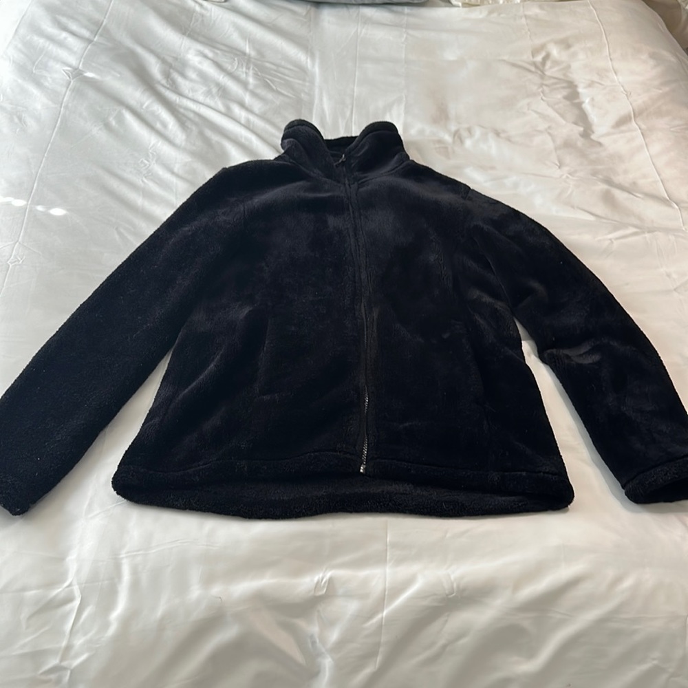 Fuzzy black zip up jacket